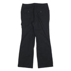 DOCKERS Womens Black Cotton Blend Regular Wide-Leg Trousers W32 L32 Casual Zip