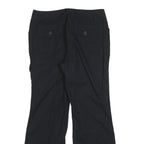 DOCKERS Womens Black Cotton Blend Regular Wide-Leg Trousers W32 L32 Casual Zip