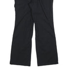 DOCKERS Womens Black Cotton Blend Regular Wide-Leg Trousers W32 L32 Casual Zip