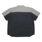 HARLEY DAVIDSON Mens Grey & Navy Blue Cotton Short Sleeve Shirt 2XL