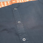 HARLEY DAVIDSON Mens Grey & Navy Blue Cotton Short Sleeve Shirt 2XL