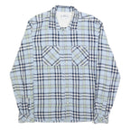 LEVI'S Mens Blue & Green Check Shirt XL Classic Cotton Blend Long Sleeve Button