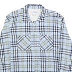 LEVI'S Mens Blue & Green Check Shirt XL Classic Cotton Blend Long Sleeve Button