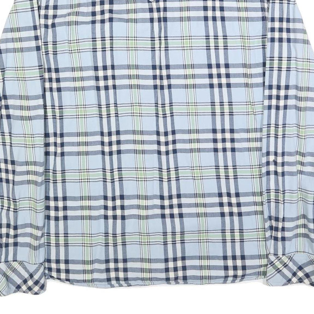LEVI'S Mens Blue & Green Check Shirt XL Classic Cotton Blend Long Sleeve Button