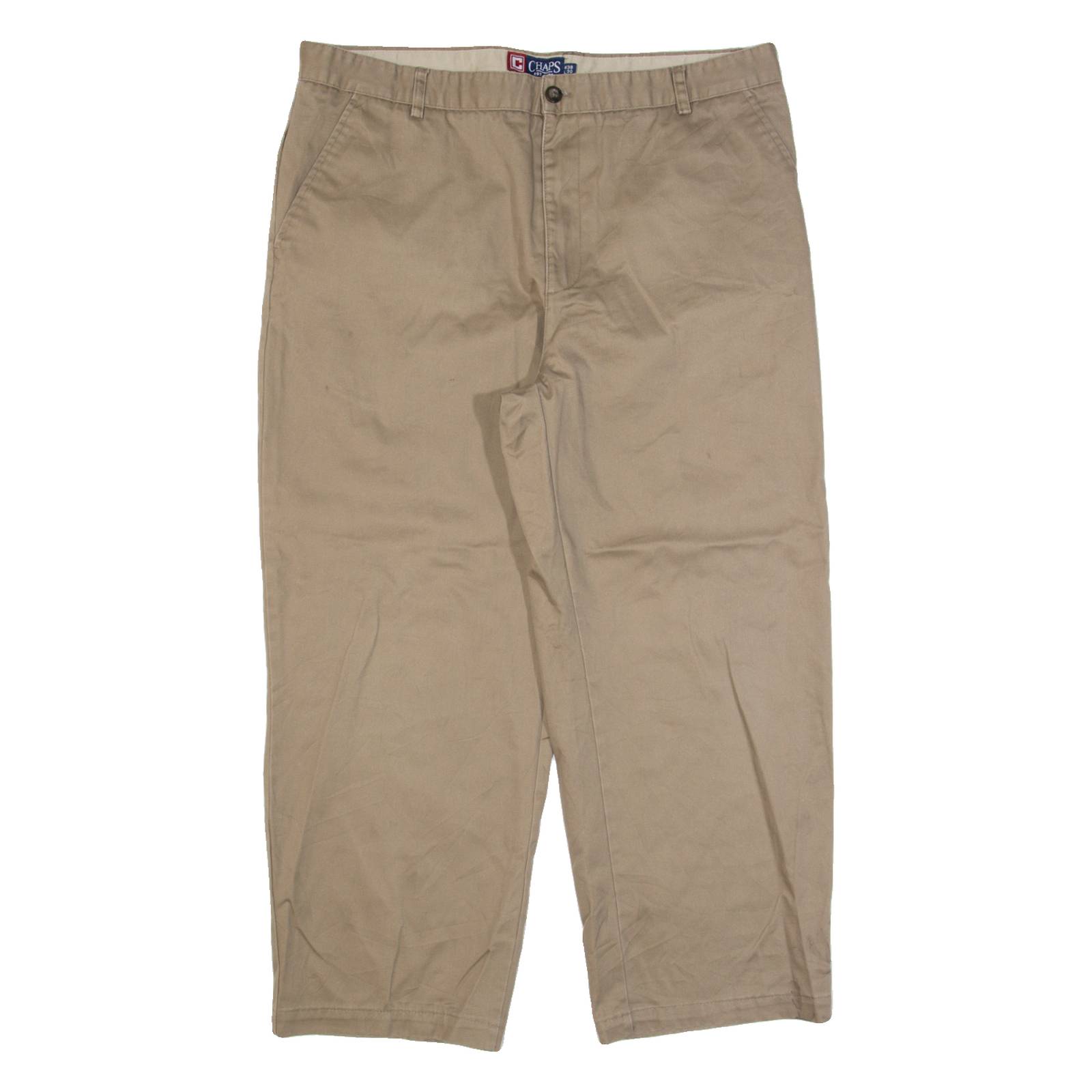 CHAPS Chino Mens Trousers Brown Regular Straight W38 L26