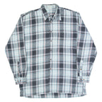 Mens Shirt Grey Check Long Sleeve L