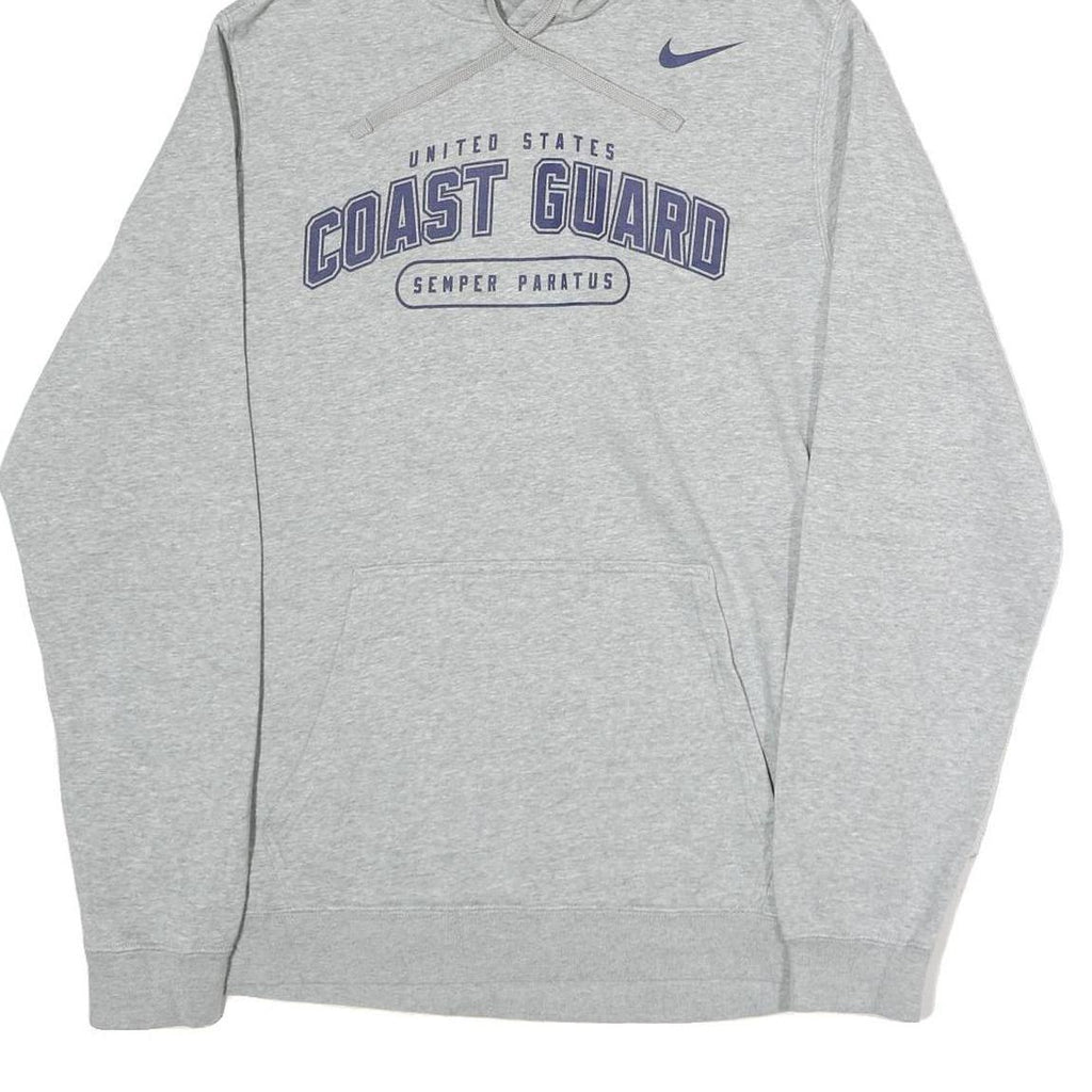 NIKE Mens Grey United States Coast Guard Pullover Hoodie M Semper Paratus Print