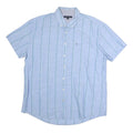 TOMMY HILFIGER Mens Blue & Green Striped Shirt 2XL Button Down Casual