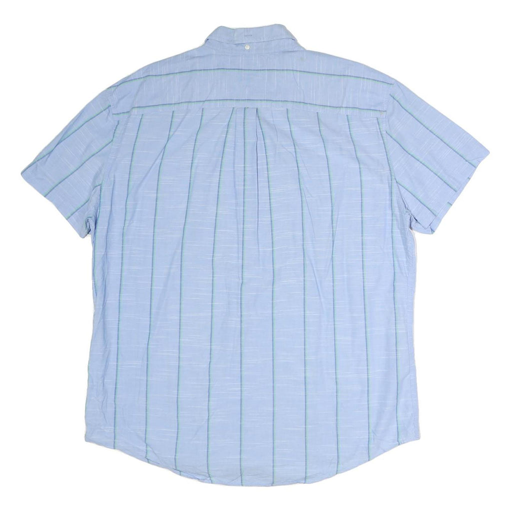 TOMMY HILFIGER Mens Blue & Green Striped Shirt 2XL Button Down Casual