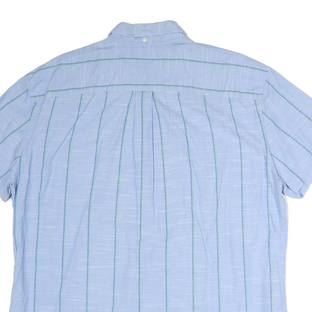 TOMMY HILFIGER Mens Blue & Green Striped Shirt 2XL Button Down Casual