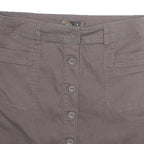PRANA Womens Grey Cotton Button Mini Skirt Casual Pockets Size M