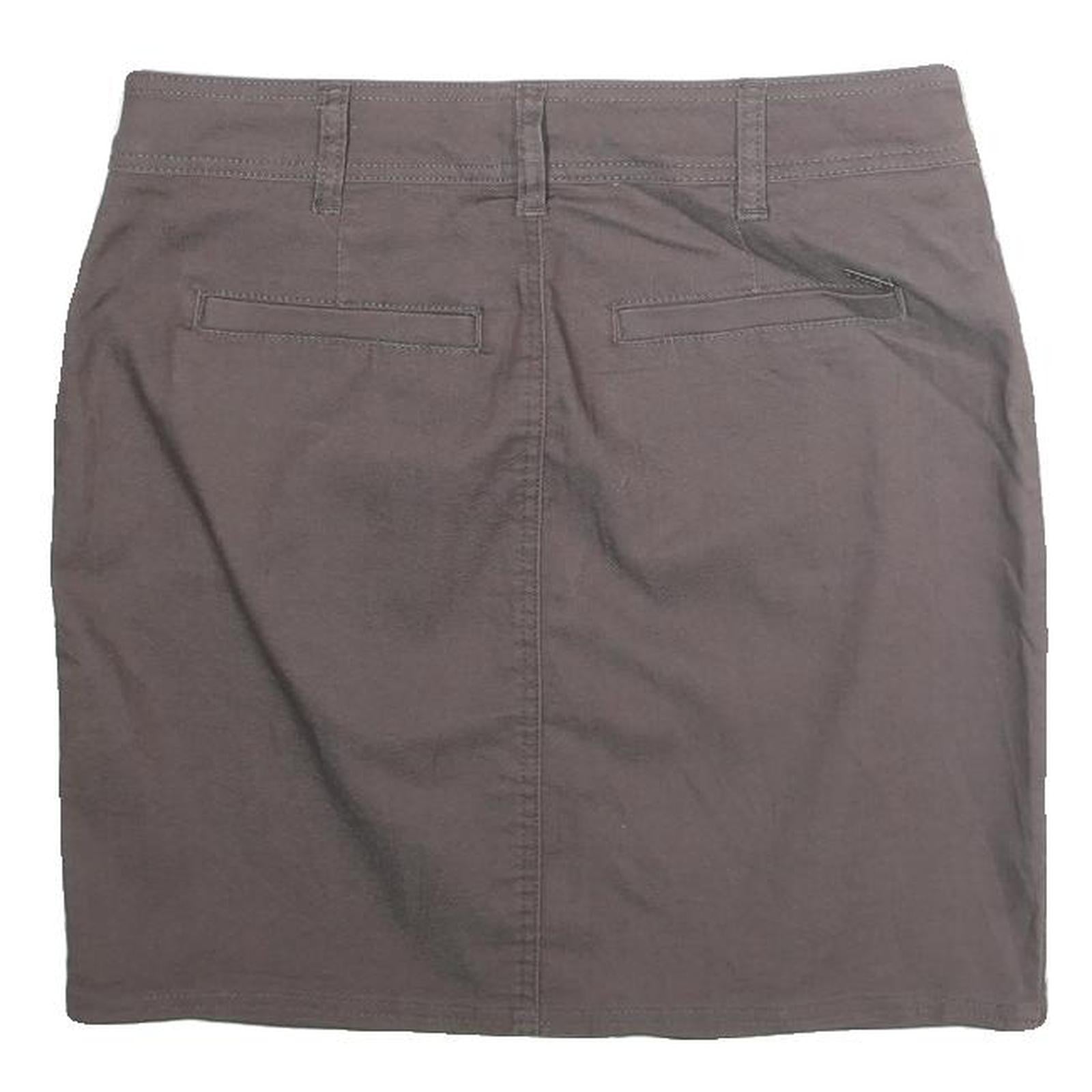 PRANA Womens Grey Cotton Button Mini Skirt Casual Pockets Size M