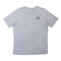 UNDER ARMOUR Mens Grey L Short Sleeve Crew Neck Logo Print T-Shirt
