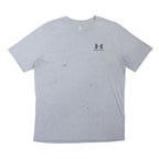 UNDER ARMOUR Mens Grey L Short Sleeve Crew Neck Logo Print T-Shirt