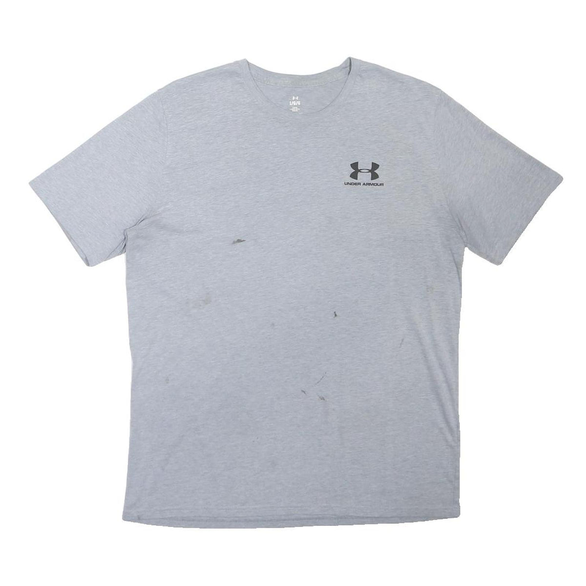 UNDER ARMOUR Mens Grey L Short Sleeve Crew Neck Logo Print T-Shirt