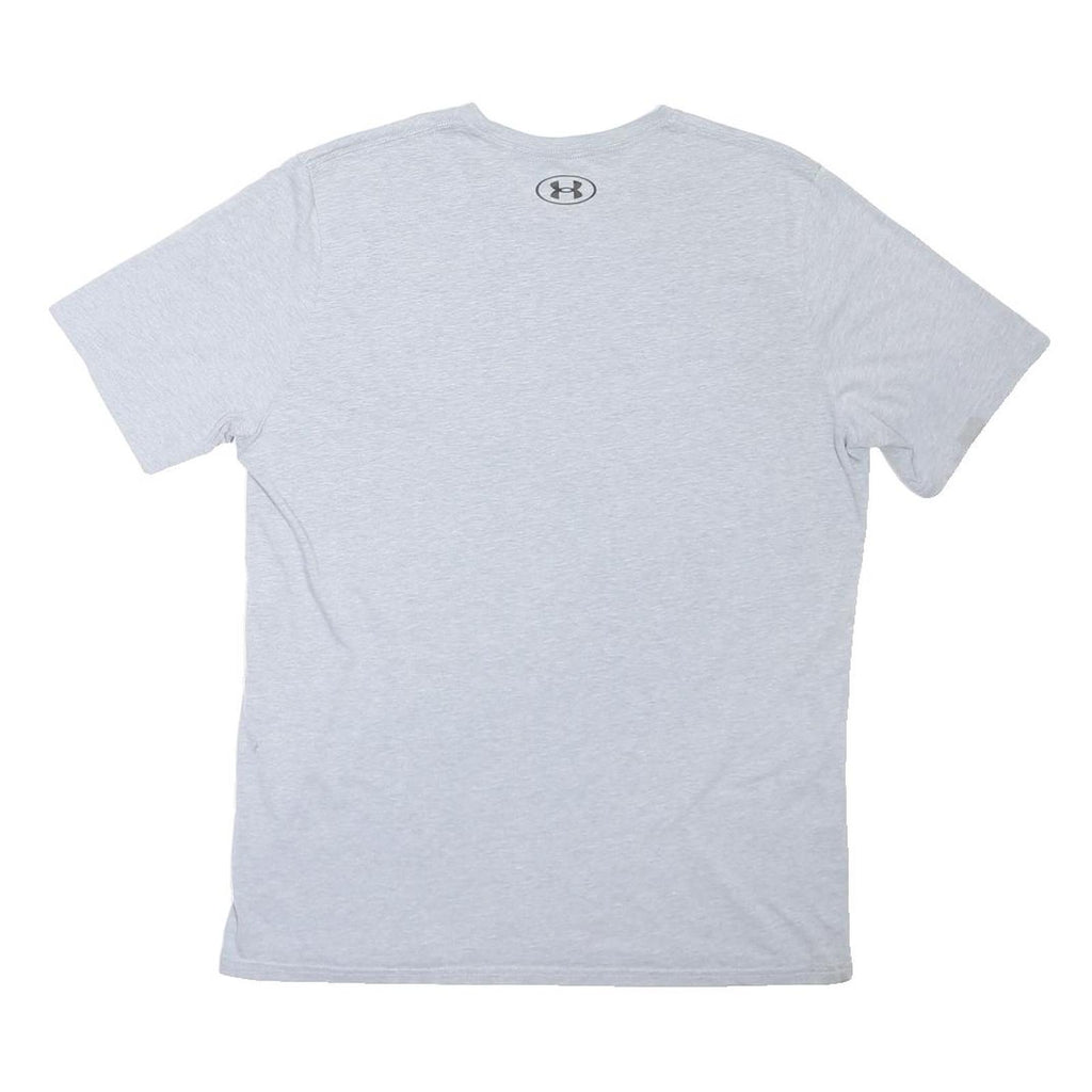 UNDER ARMOUR Mens Grey L Short Sleeve Crew Neck Logo Print T-Shirt