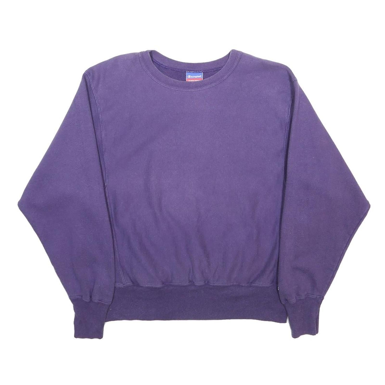 CHAMPION REVERSE WEAVE Womens Purple Sweatshirt M Cotton Blend Crew Neck Casual