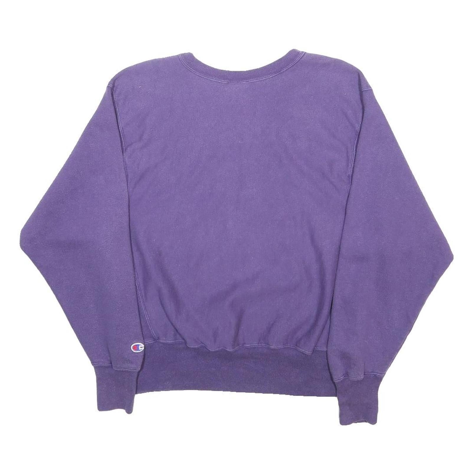 CHAMPION REVERSE WEAVE Womens Purple Sweatshirt M Cotton Blend Crew Neck Casual