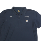 CARHARTT Mens Navy Blue Cotton Short Sleeve Polo Shirt XL Workwear Pocket