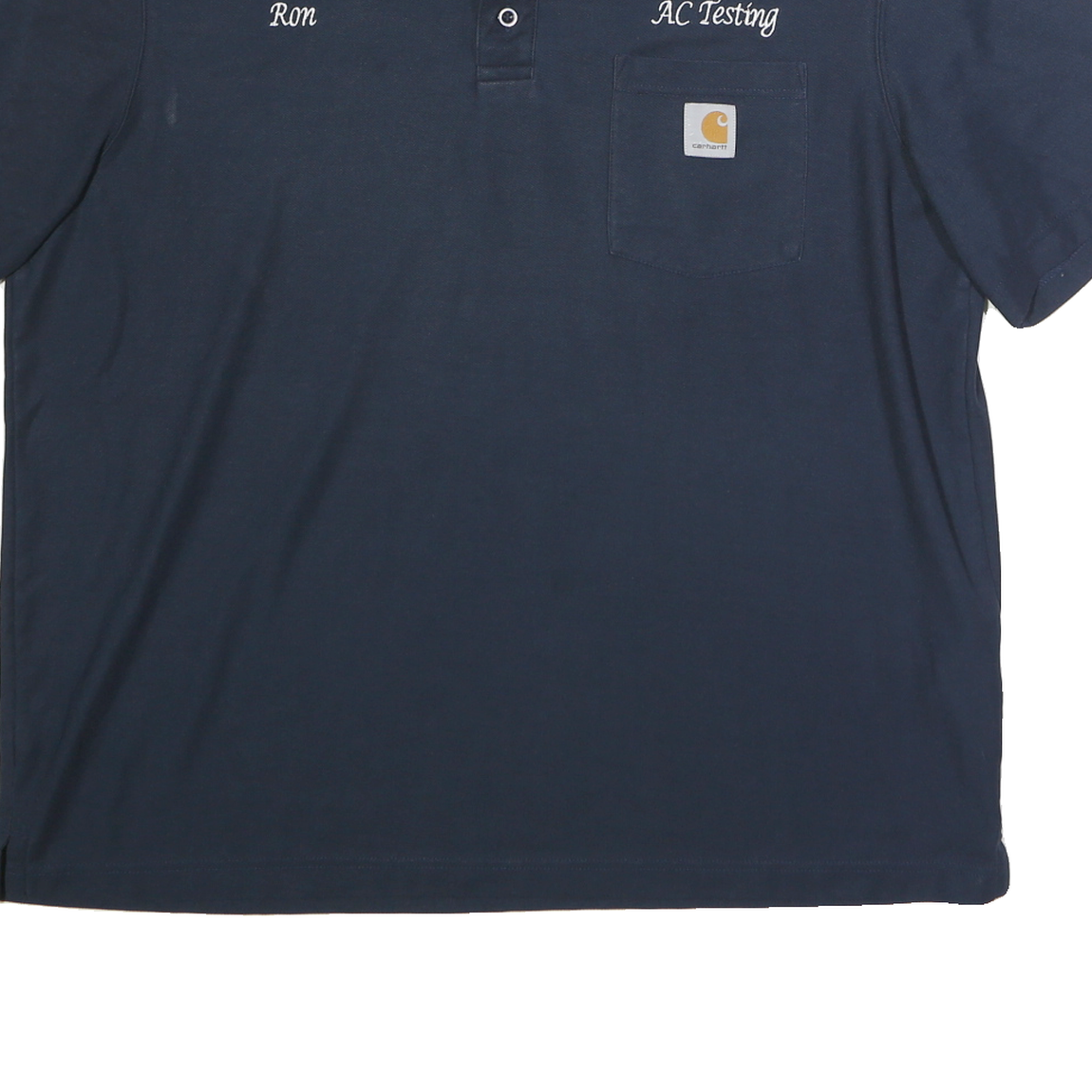 CARHARTT Mens Navy Blue Cotton Short Sleeve Polo Shirt XL Workwear Pocket