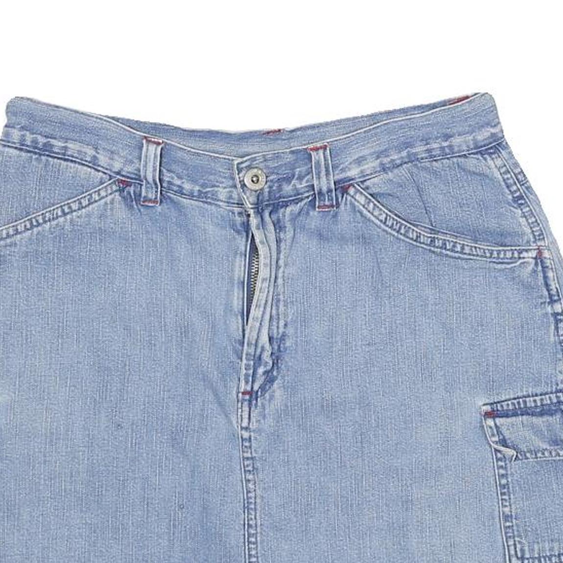 SONOMA Womens Blue Denim Cargo Mini Skirt Cotton Blend XS Casual Pocket Detail