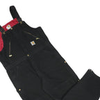 CARHARTT Mens Black Straight Fit Canvas Cotton Blend Dungarees XL W40 L29