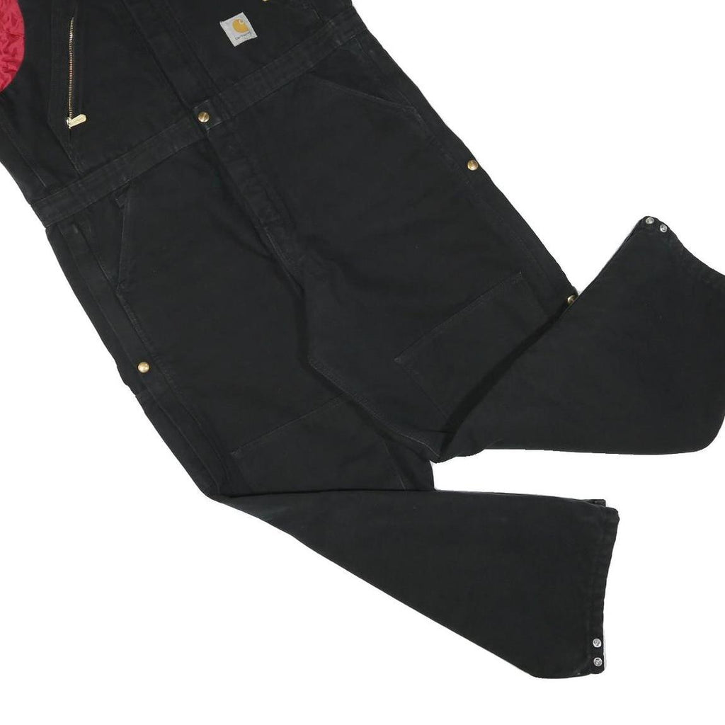 CARHARTT Mens Black Straight Fit Canvas Cotton Blend Dungarees XL W40 L29
