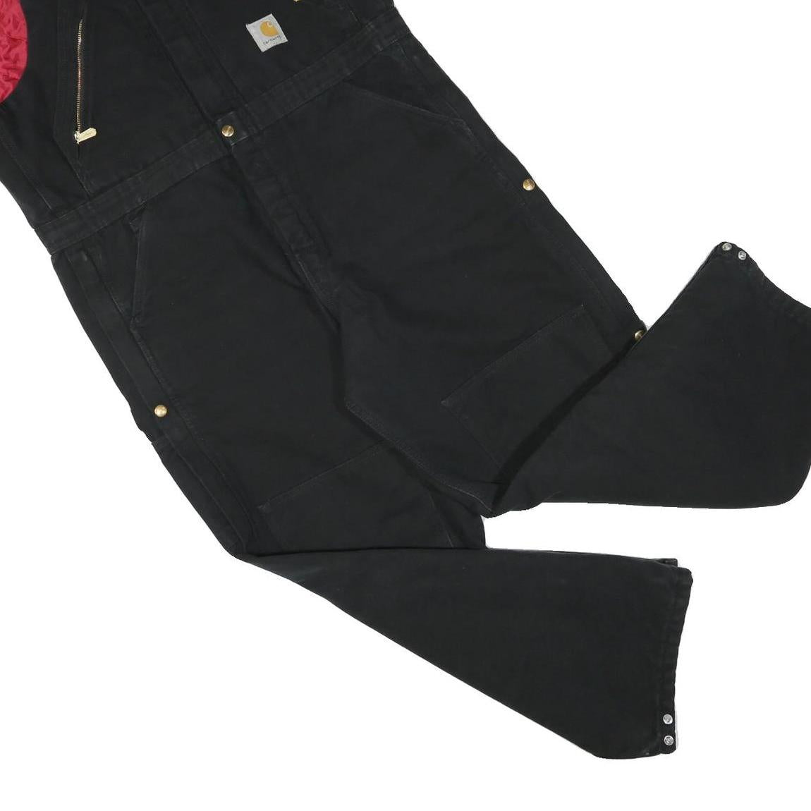 CARHARTT Mens Black Straight Fit Canvas Cotton Blend Dungarees XL W40 L29