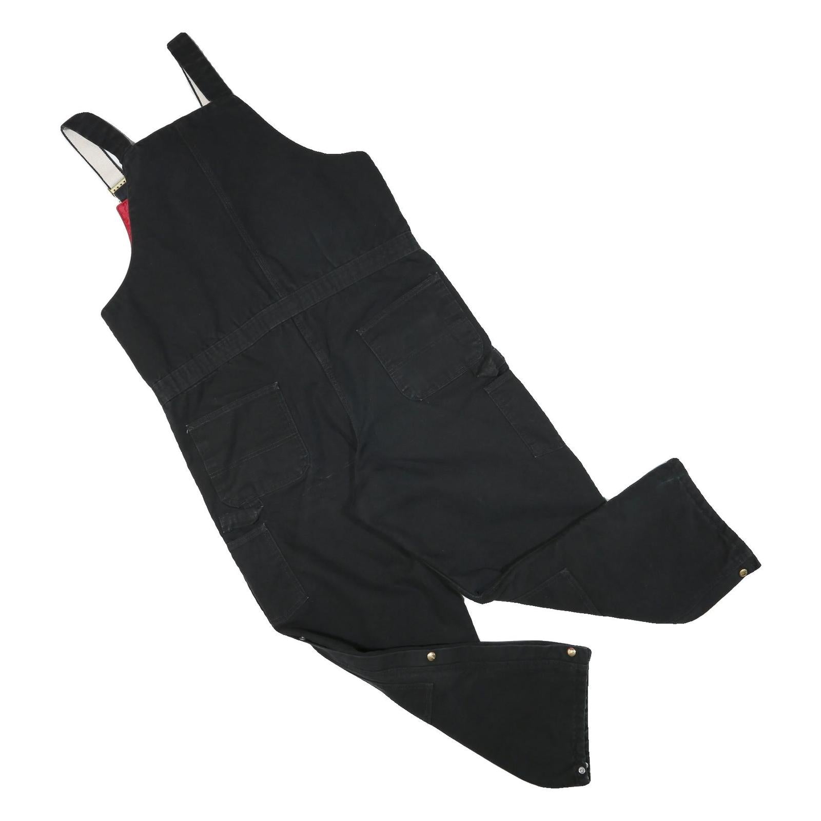 CARHARTT Mens Black Straight Fit Canvas Cotton Blend Dungarees XL W40 L29