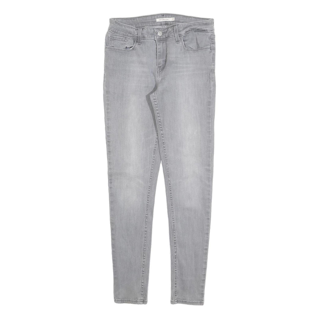 LEVI'S 535 Womens Jeans Grey Slim Skinny Denim W29 L30 Cotton Blend Zip
