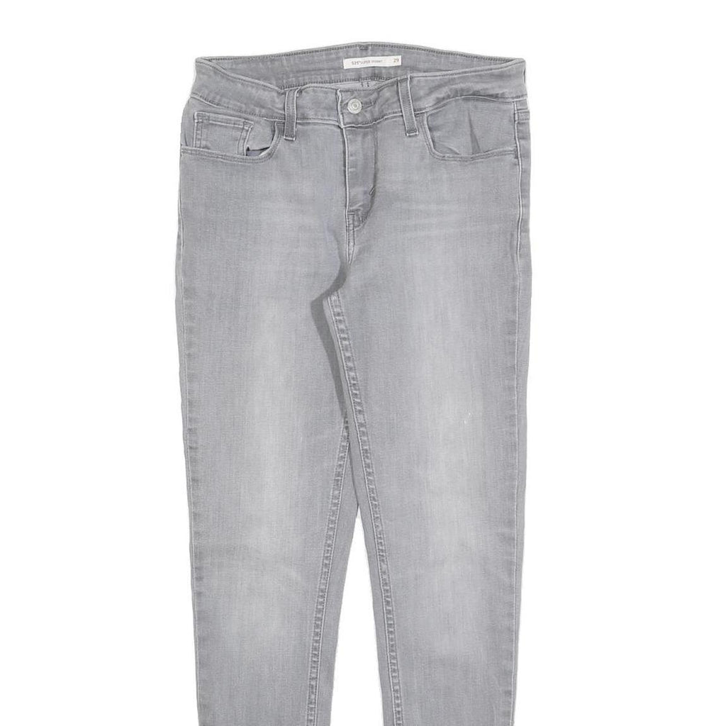 LEVI'S 535 Womens Jeans Grey Slim Skinny Denim W29 L30 Cotton Blend Zip