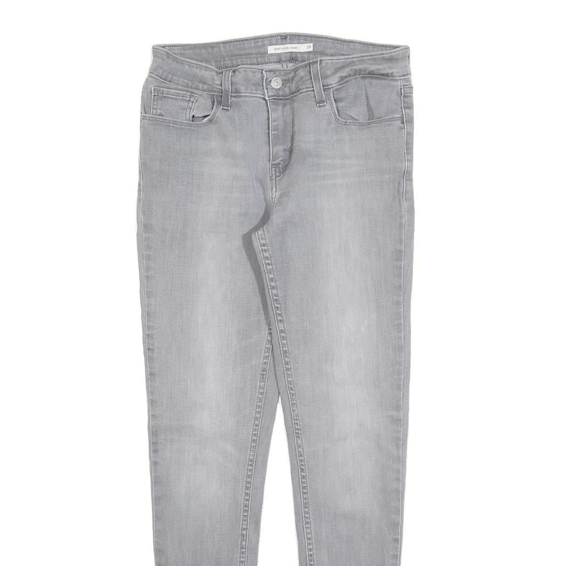 LEVI'S 535 Womens Jeans Grey Slim Skinny Denim W29 L30 Cotton Blend Zip