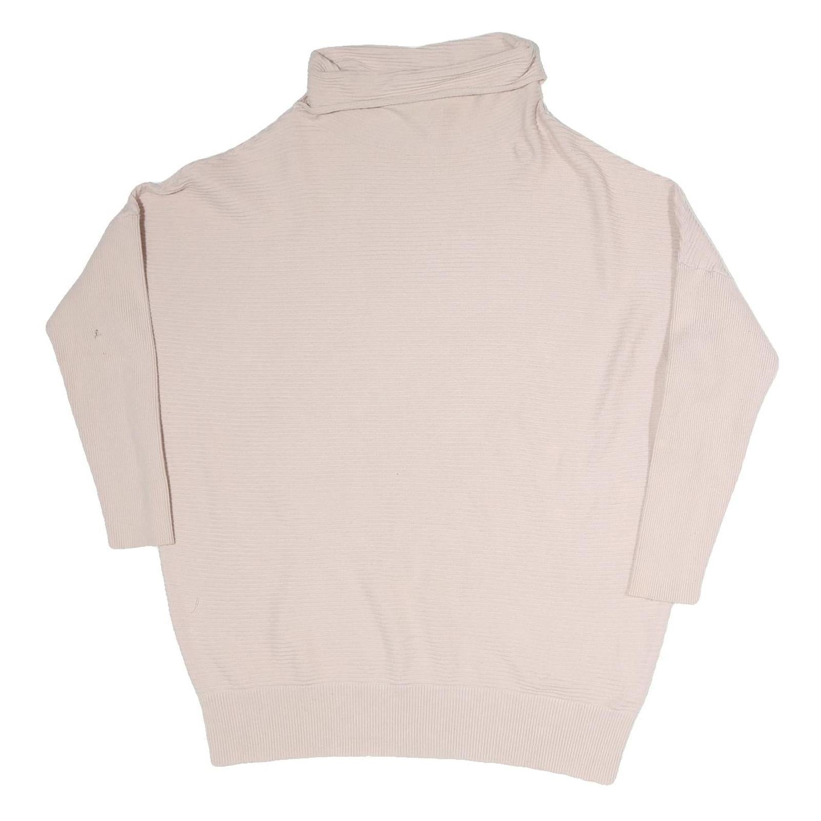 PHASE EIGHT Womens Cream Plain Pullover Roll Neck Basic Knit Size L Lightweight