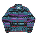 COLUMBIA Womens Blue & Purple Patterned Pullover Jumper Geometric Crew Neck