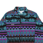 COLUMBIA Womens Blue & Purple Patterned Pullover Jumper Geometric Crew Neck