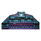 COLUMBIA Womens Blue & Purple Patterned Pullover Jumper Geometric Crew Neck