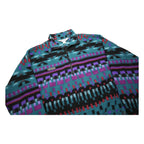 COLUMBIA Womens Blue & Purple Patterned Pullover Jumper Geometric Crew Neck