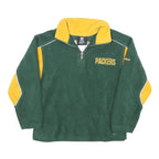 REEBOK Boys Green & Yellow Packers Collared M Sweatshirt NFL Sports Team
