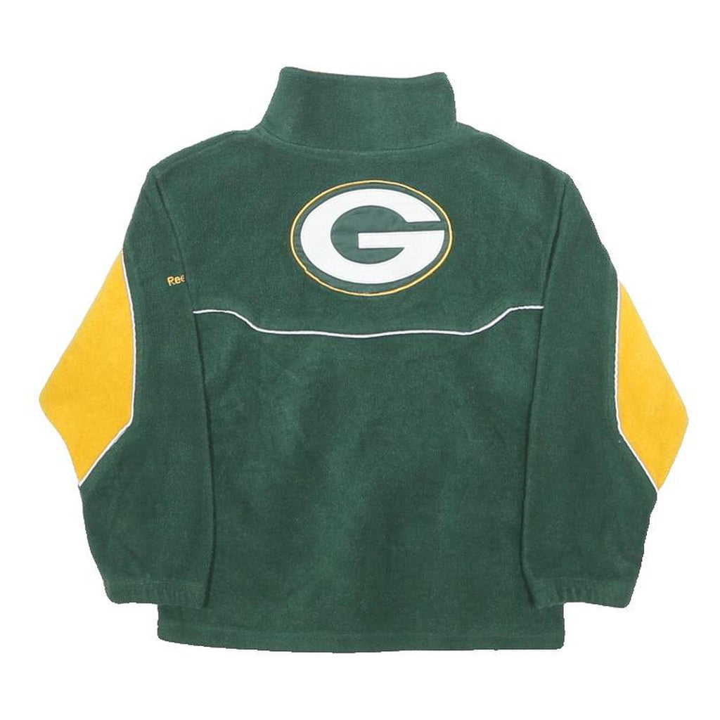 REEBOK Boys Green & Yellow Packers Collared M Sweatshirt NFL Sports Team