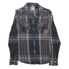 HARLEY DAVIDSON Womens Blue & Maroon Check Shirt S Cotton Blend Long Sleeve