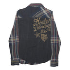 HARLEY DAVIDSON Womens Blue & Maroon Check Shirt S Cotton Blend Long Sleeve