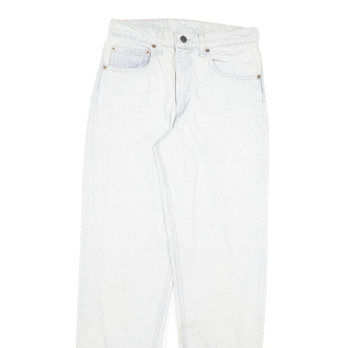 LEVI'S Mens Regular Fit White Denim Jeans W27 L32 Zip Classic Cotton Blend