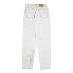 LEVI'S Mens Regular Fit White Denim Jeans W27 L32 Zip Classic Cotton Blend