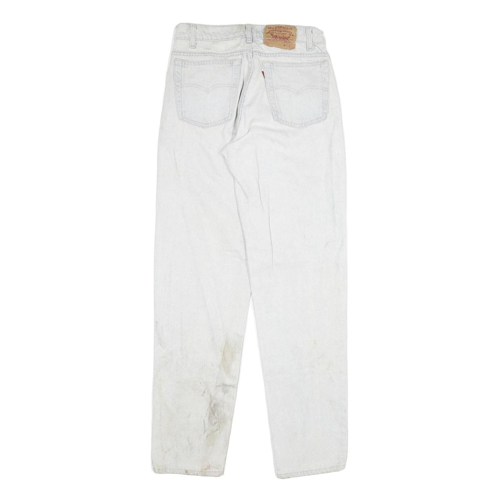 LEVI'S Mens Regular Fit White Denim Jeans W27 L32 Zip Classic Cotton Blend