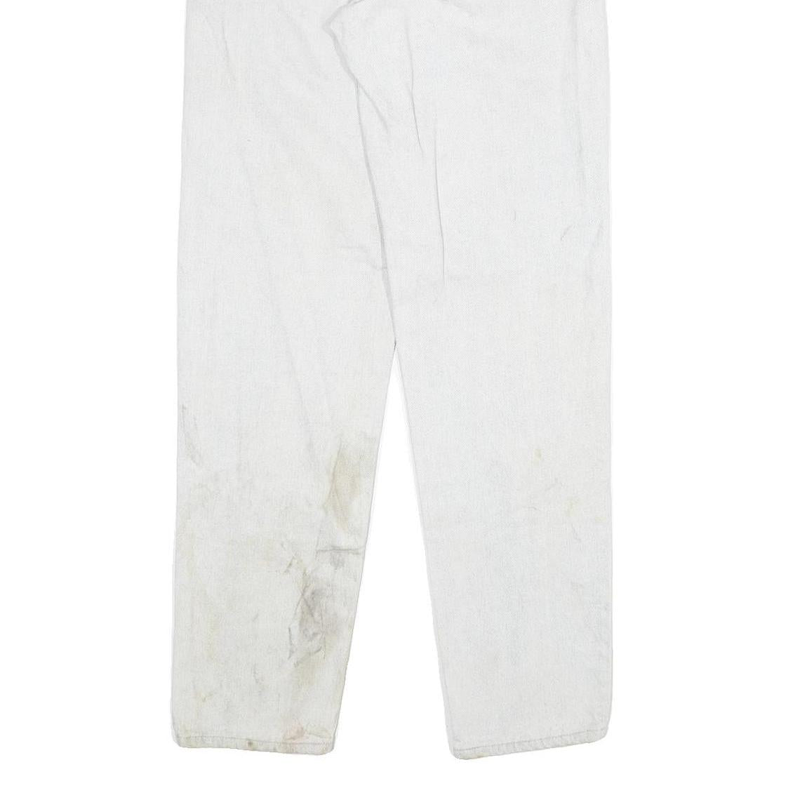 LEVI'S Mens Regular Fit White Denim Jeans W27 L32 Zip Classic Cotton Blend