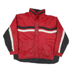 LOGO ATHLETIC Mens Red & Black Zip Jacket XL Polyester Blend Sportswear Retro