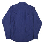 TOMMY HILFIGER Mens Blue & Pink Cotton Blend Shirt L Long Sleeve Button Casual