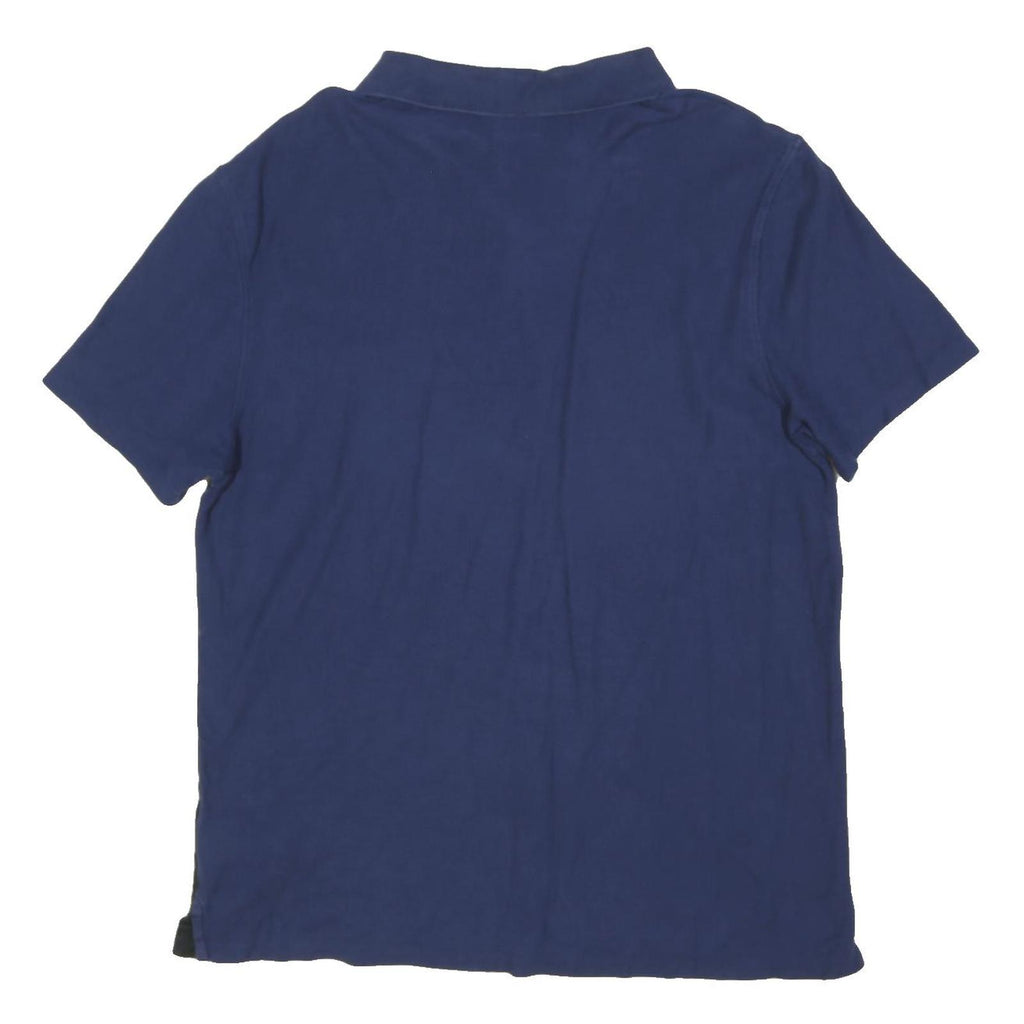 CALVIN KLEIN Mens Blue Grey & Black Polo Shirt Short Sleeve L Cotton Blend
