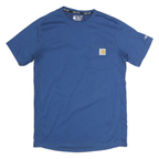 CARHARTT Mens Blue Pocket T-Shirt S Short Sleeve Crew Neck Polyester Comfort