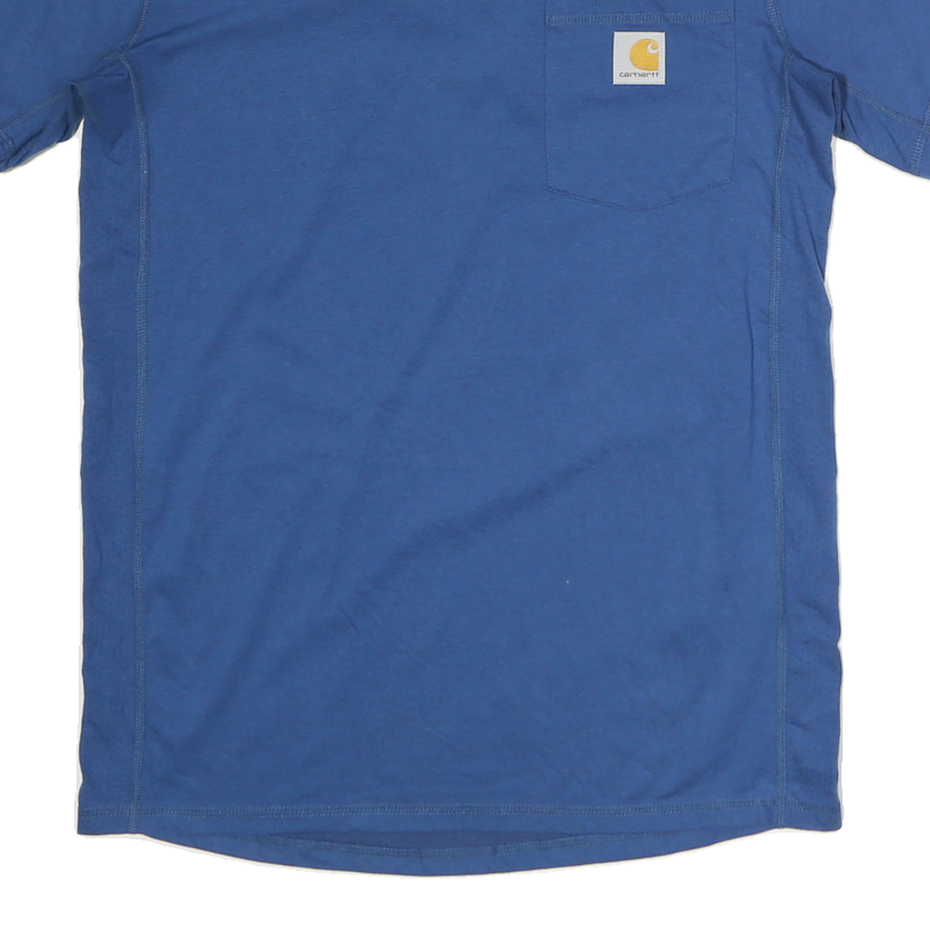 CARHARTT Mens Blue Pocket T-Shirt S Short Sleeve Crew Neck Polyester Comfort